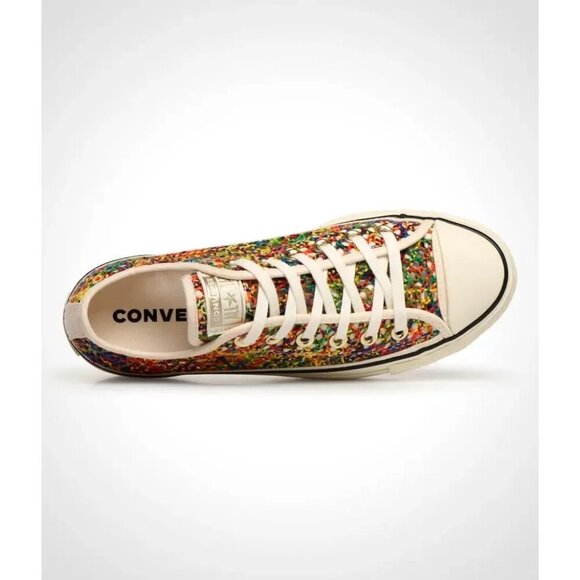 CONVERSE Chuck Taylor All Star Low Top Lace Woven Platform Lift Multi Sneakers - Picture 8 of 8